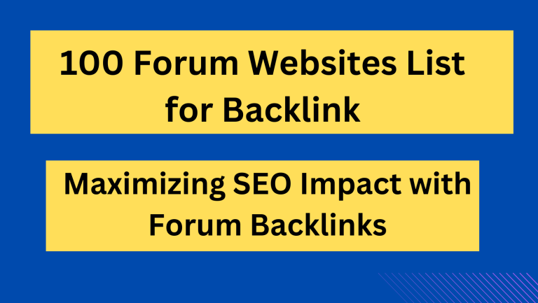 100 Forum Websites List for Backlink